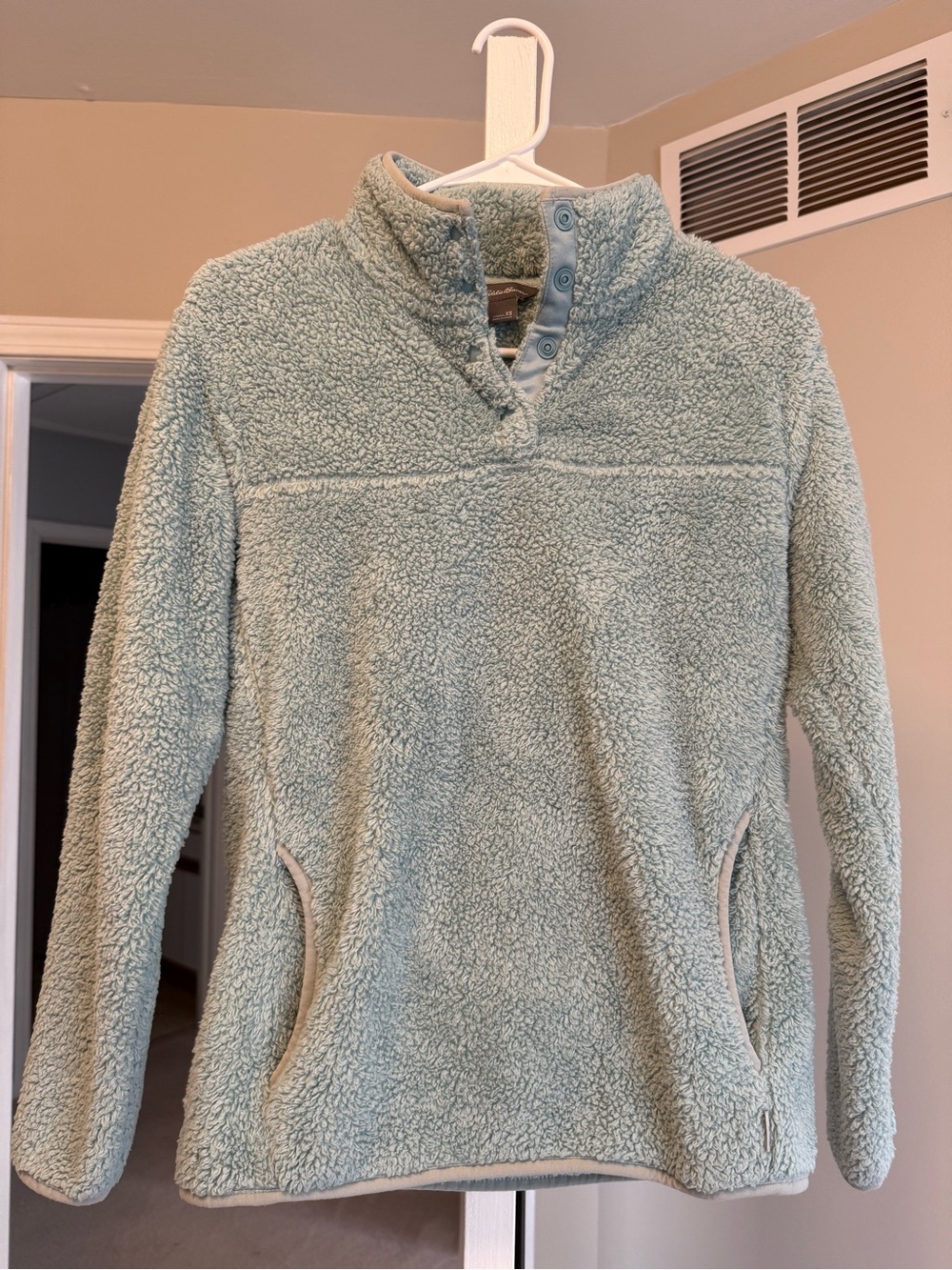 Eddie Bauer Light Aqua Sherpa Pullover